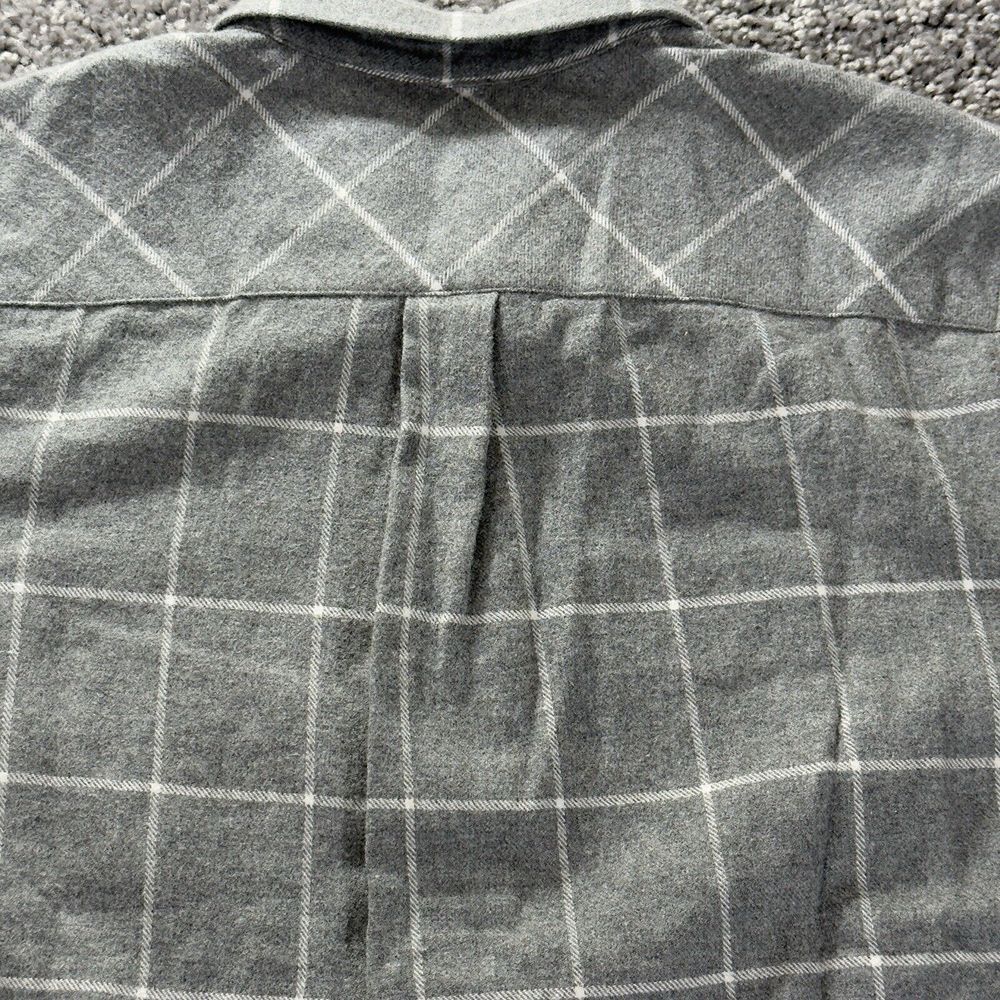UNTUCKit Women's Size 2 Windowpane Plaid Flannel Gray White Shirt NWOT Button Up - Picture 9 of 11